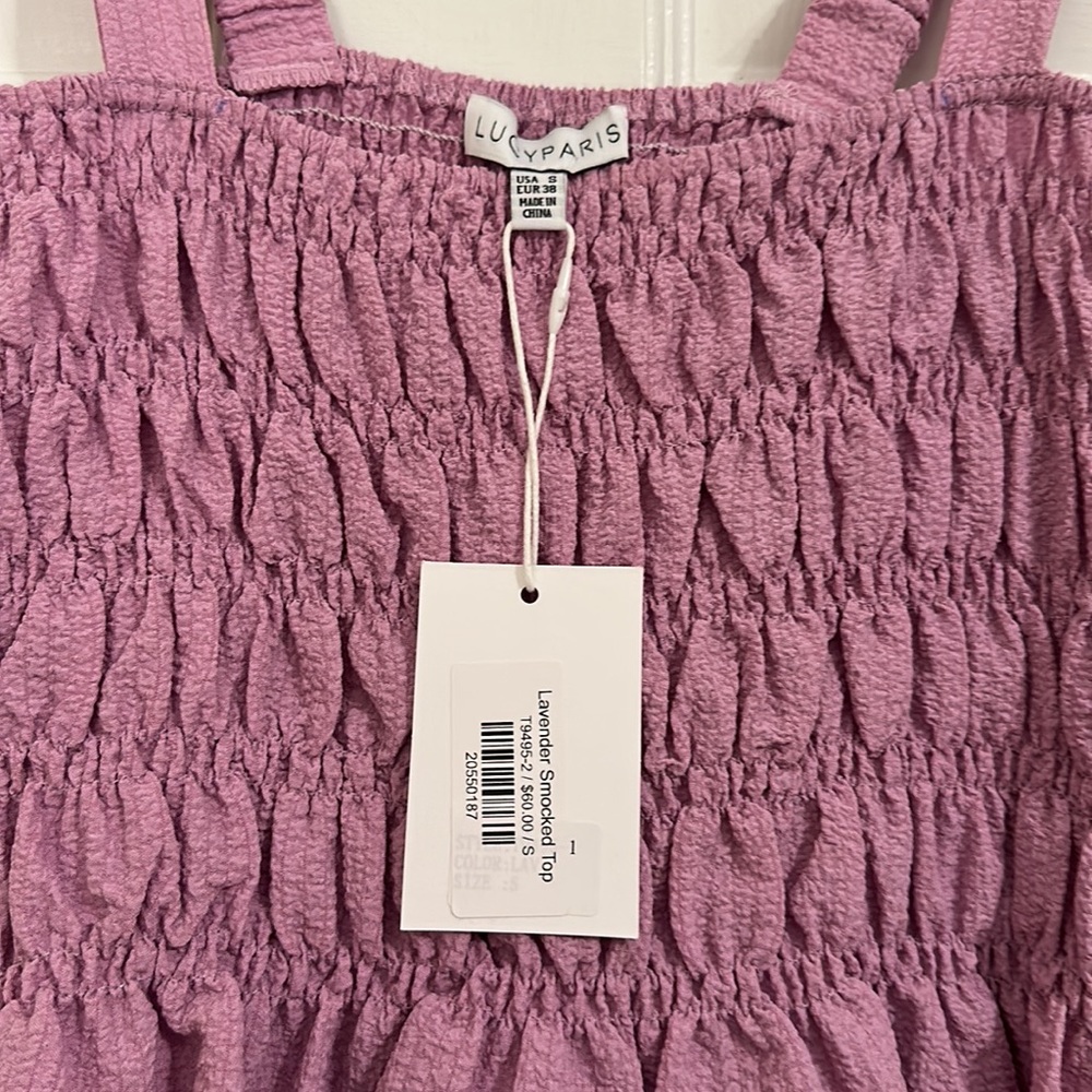 Lucy Paris Lavender Smocked Top - Picture 3 of 3